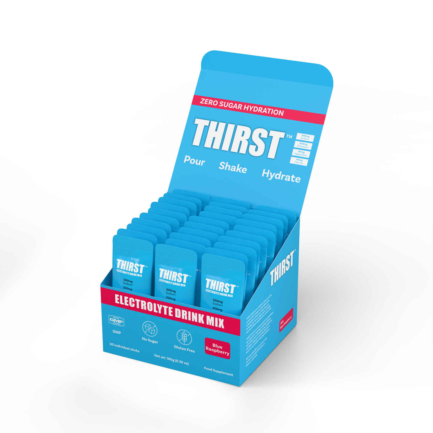 THIRST Blue Rasberry Hydration Sticks (30 x 6g)